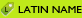 Latin Plant Name